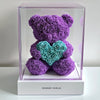 Purple Rose Bear with Teal Heart - Imaginary Worlds