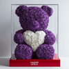 Purple Rose Bear with White Roses Heart - Imaginary Worlds