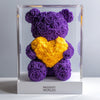 Purple Rose Bear with Yellow Roses Heart - Imaginary Worlds