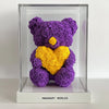 Purple Rose Bear with Yellow Roses Heart - Imaginary Worlds