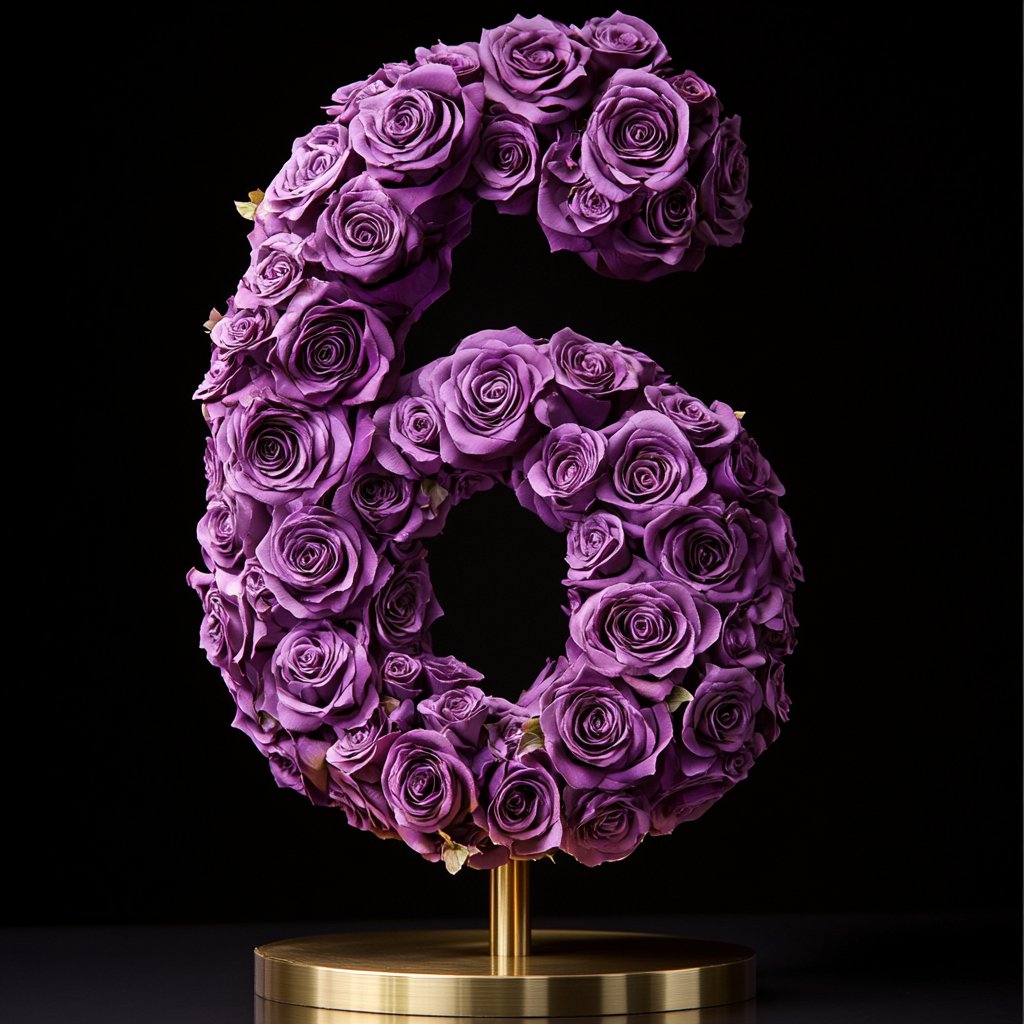 Purple Rose Eternal Number 6 Lamp - Imaginary Worlds