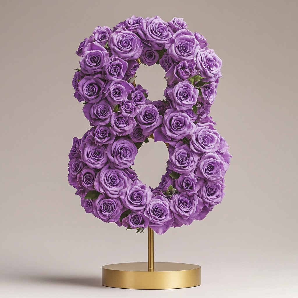 Purple Rose Eternal Number 8 Lamp - Imaginary Worlds