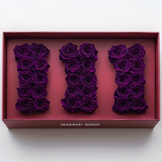 Purple Roses 111 Rose Box - Imaginary Worlds