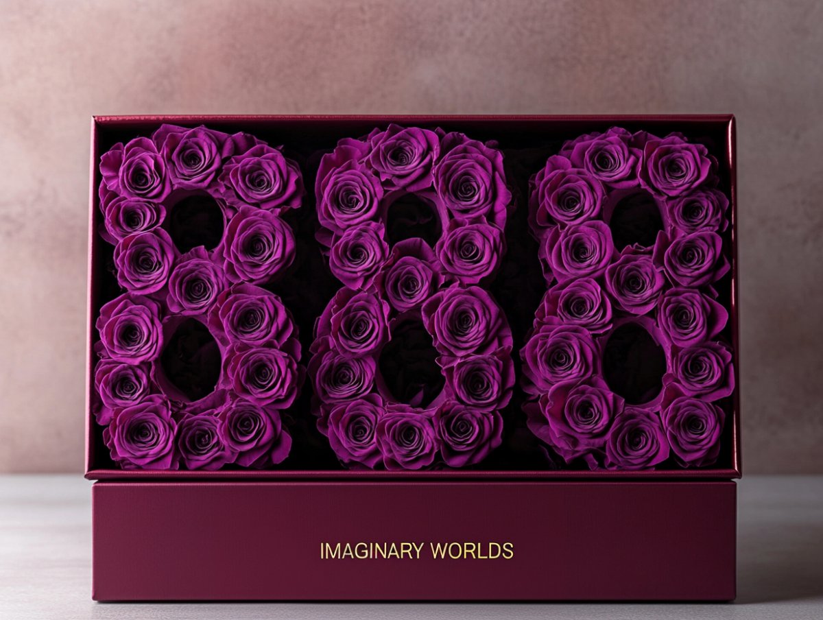 Purple Roses 888 Rose Box - Imaginary Worlds