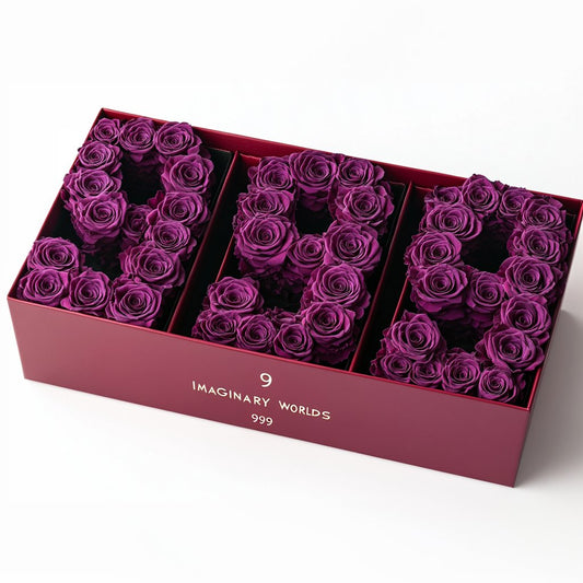 Purple Roses 999 Rose Box - Imaginary Worlds