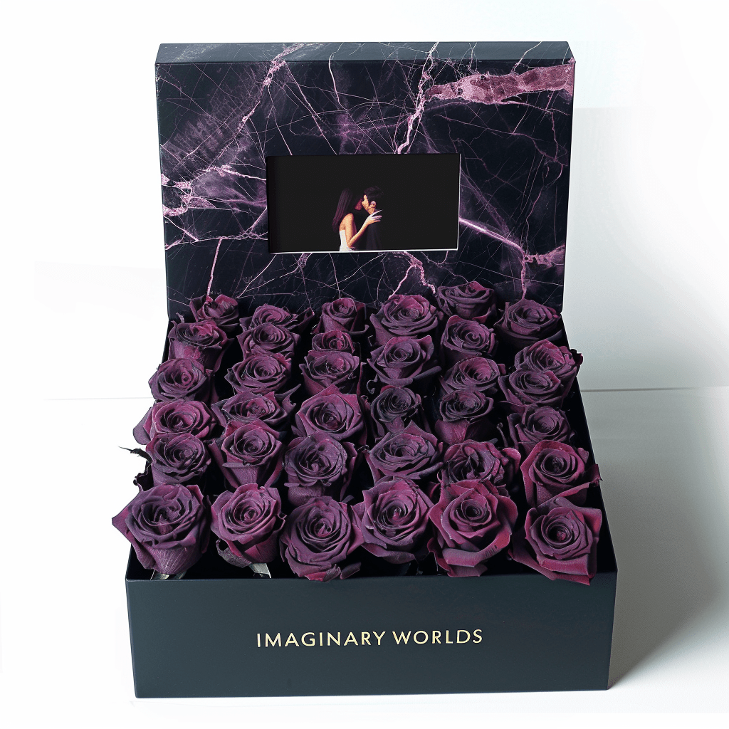 Purple Roses Forever Multimedia Keepsake Box - Imaginary Worlds