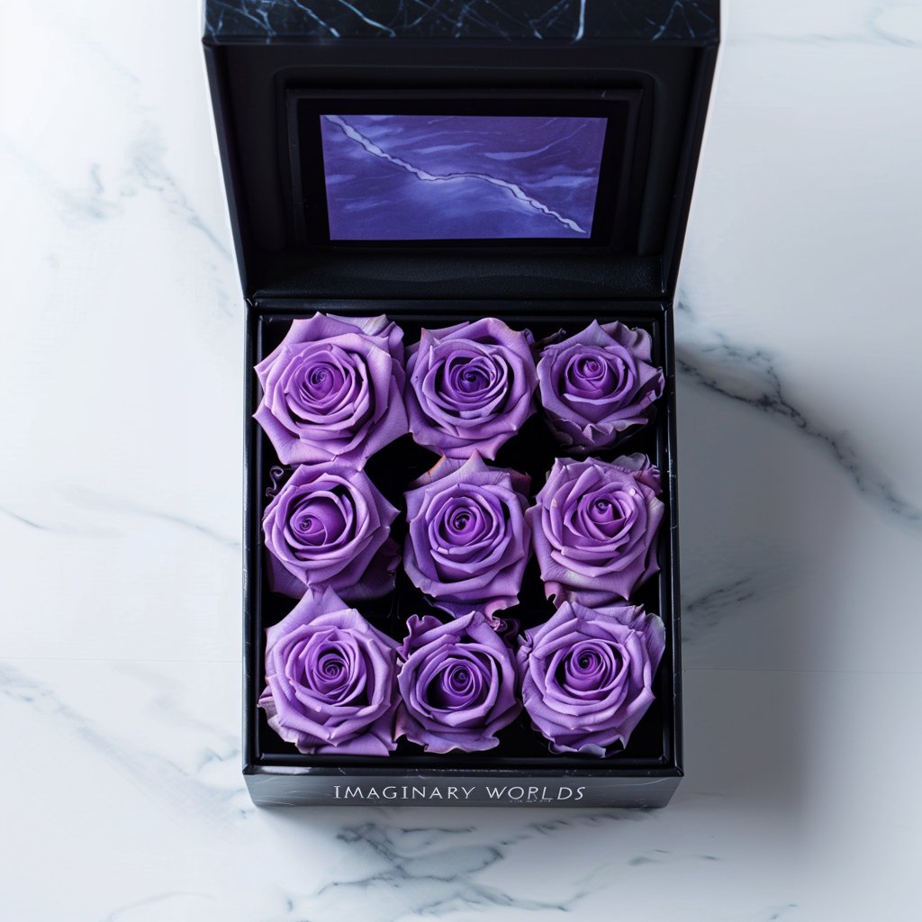 Purple Roses Forever Multimedia Keepsake Box - Imaginary Worlds