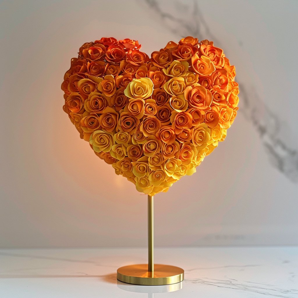 Pyramus and Thisbe Mixed Rose Heart Lamp - Imaginary Worlds