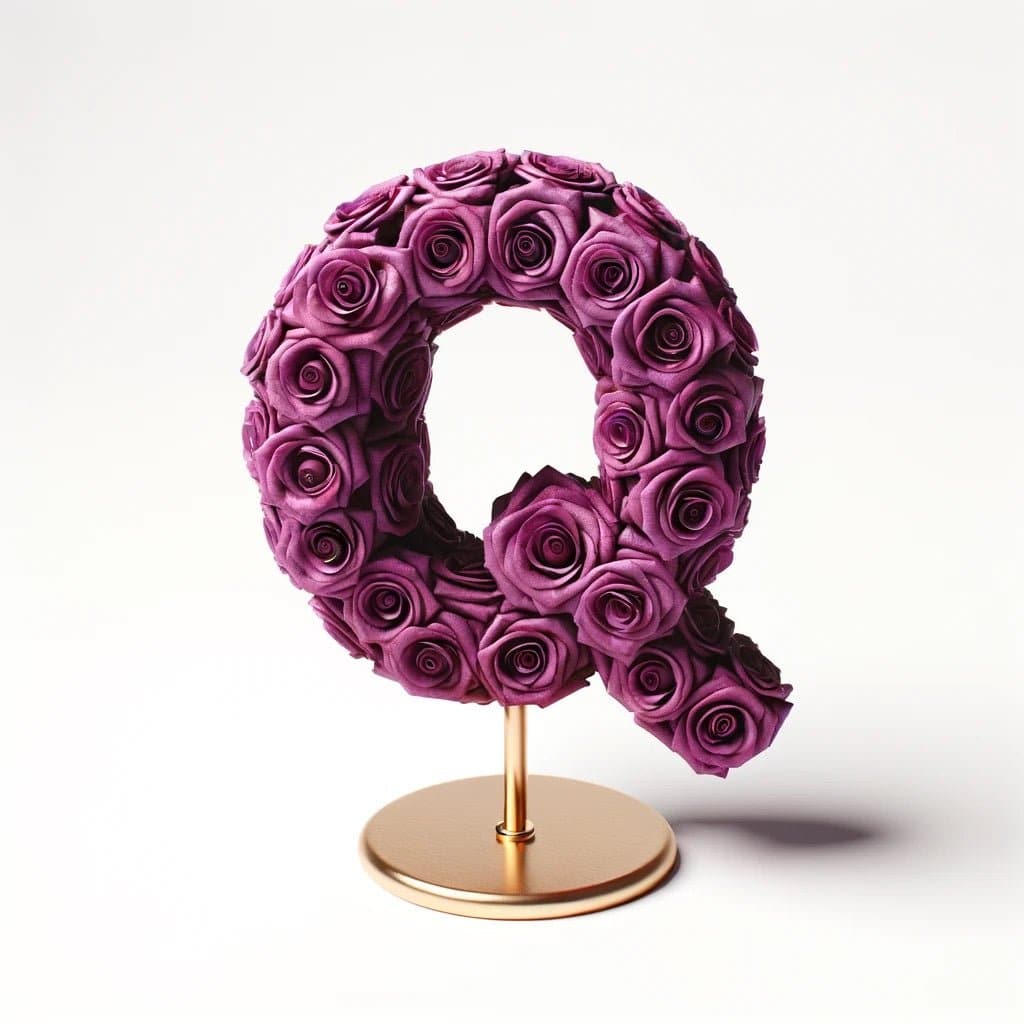 Quirinus Purple Rose Letter Q Lamp - Imaginary Worlds