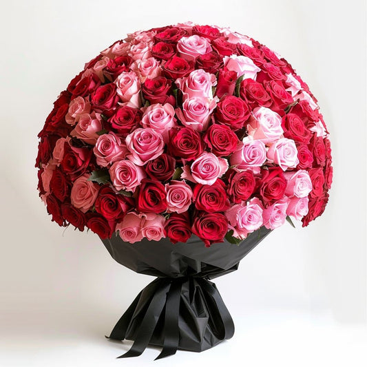 Red and Pink Roses Flower Bouquet - Imaginary Worlds