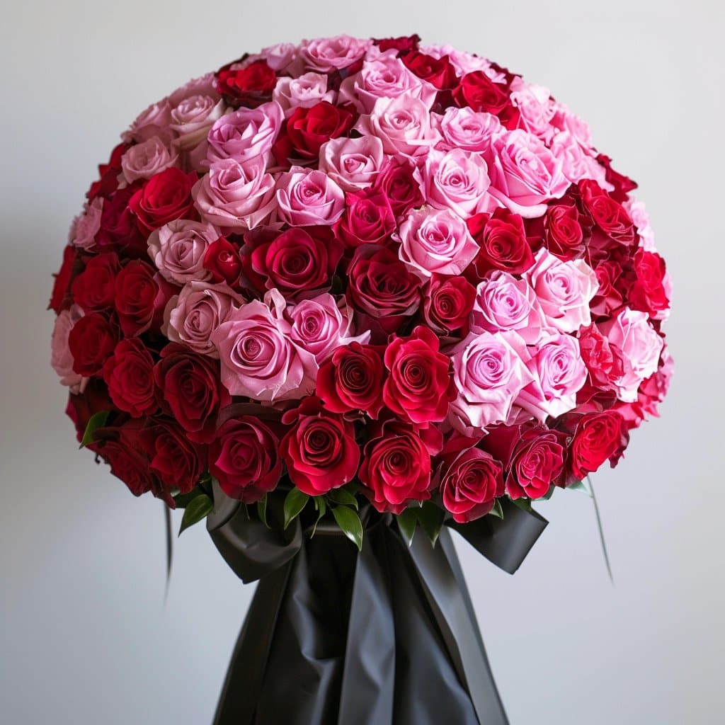 Red and Pink Roses Flower Bouquet - Imaginary Worlds