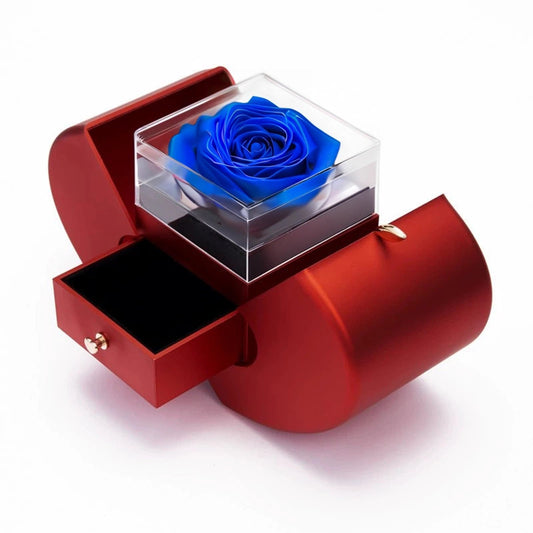 Red Apple Eternal Love Gift Box with Royal Blue Rose - Imaginary Worlds