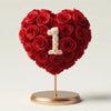 Red Heart Rose Lamp with White '1' - Imaginary Worlds