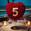 Red Heart Rose Lamp with White '5' - Imaginary Worlds