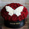 Red Ramo Buchon White Roses Butterfly - Imaginary Worlds