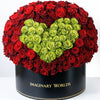 Red Ramo Buchon with Green Rose Heart - Imaginary Worlds