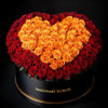 Red Ramo Buchon with Orange Rose Heart - Imaginary Worlds