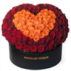 Red Ramo Buchon with Orange Rose Heart - Imaginary Worlds