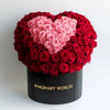 Red Ramo Buchon with Pink Rose Heart - Imaginary Worlds