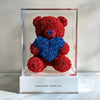 Red Rose Bear with Blue Roses Heart - Imaginary Worlds