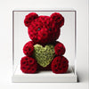 Red Rose Bear with Green Roses Heart - Imaginary Worlds