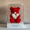 Red Rose Bear with White Roses Heart - Imaginary Worlds