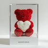 Red Rose Bear with White Roses Heart - Imaginary Worlds