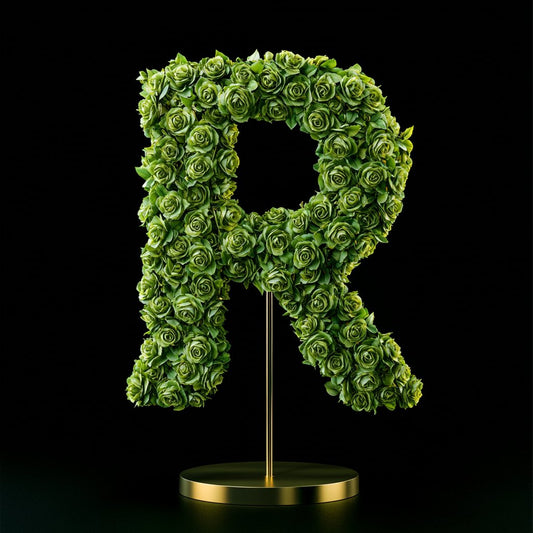 Rhea Green Rose Letter R Lamp - Imaginary Worlds