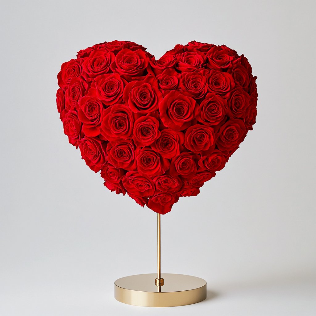 Romeo and Juliet Red Rose Heart Lamp - Imaginary Worlds