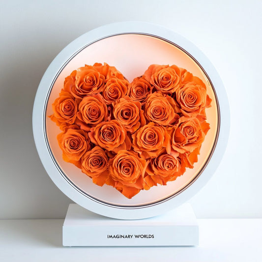 Round Orange Heart Flower Lamp - Imaginary Worlds