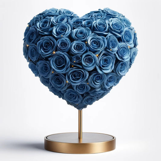 Royal Blue Heart Rose Lamp - Imaginary Worlds