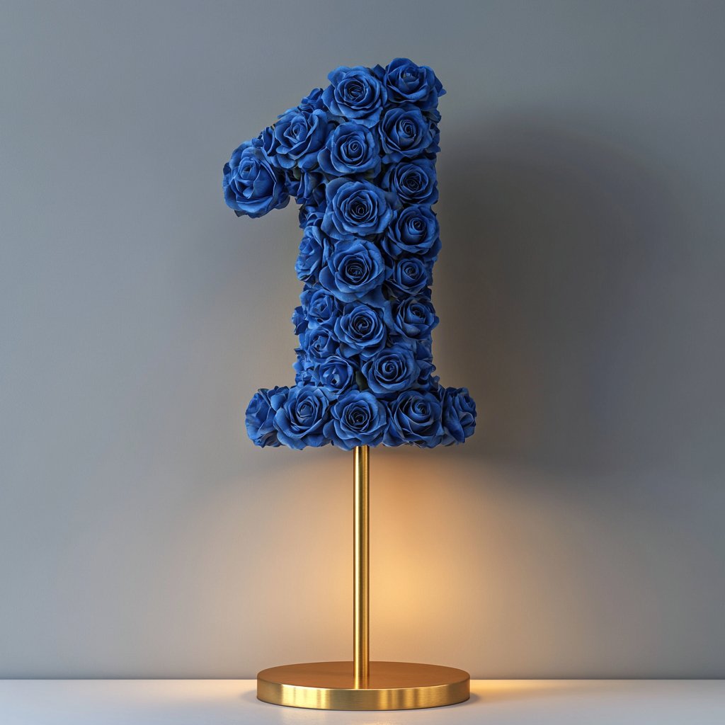 Royal Blue Rose Eternal Number 1 Lamp - Imaginary Worlds