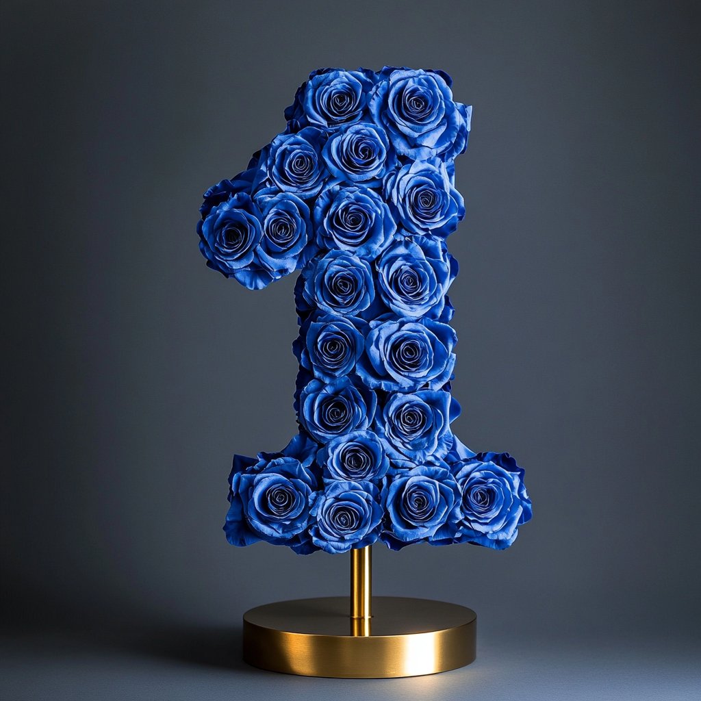 Royal Blue Rose Eternal Number 1 Lamp - Imaginary Worlds