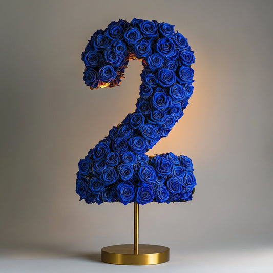 Royal Blue Rose Eternal Number 2 Lamp - Imaginary Worlds