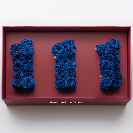 Royal Blue Roses 111 Rose Box - Imaginary Worlds