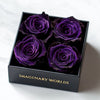 Royal Purple Forever Roses in Black Velvet Box - Imaginary Worlds