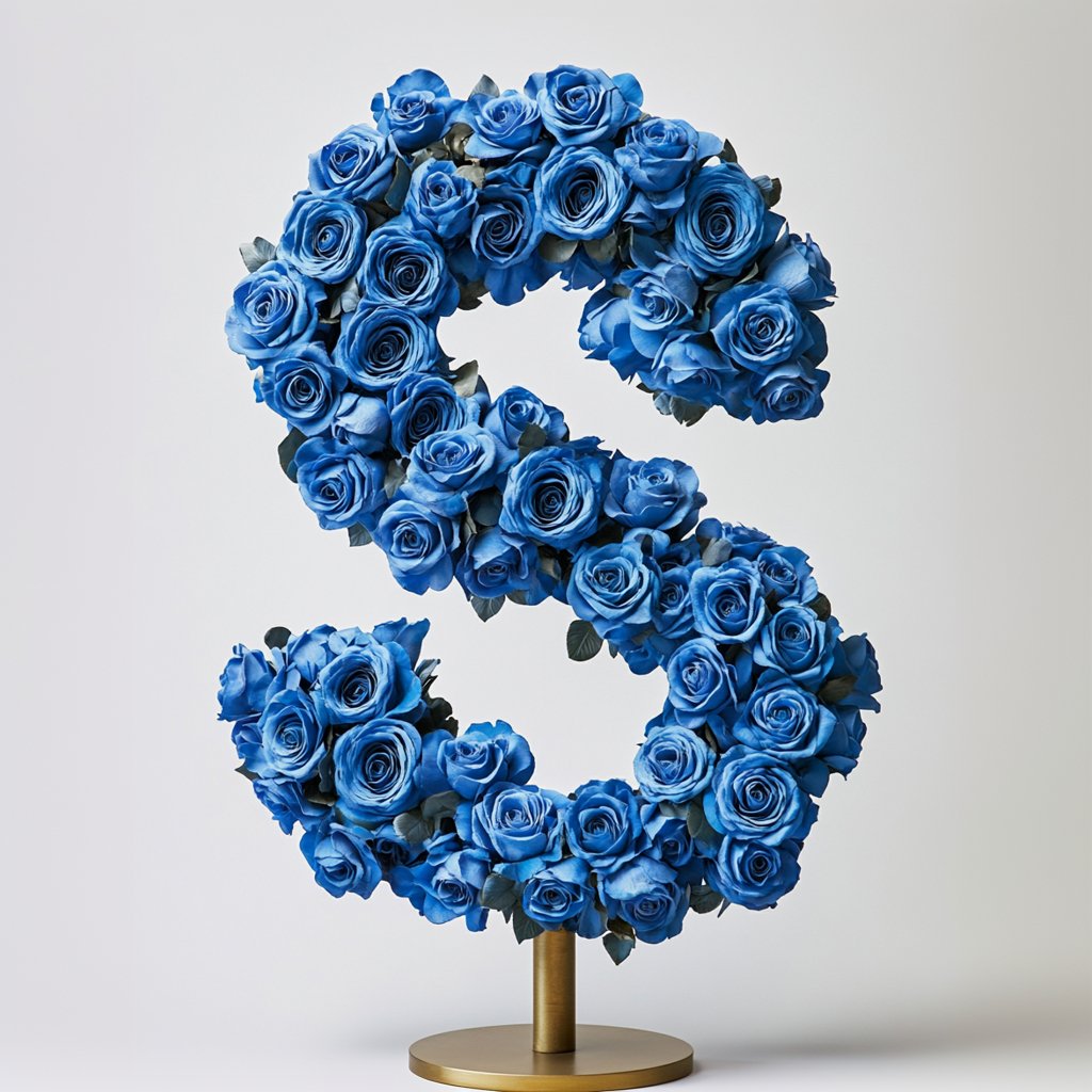 Selene Blue Rose Letter S Lamp - Imaginary Worlds