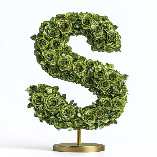 Selene Green Rose Letter S Lamp - Imaginary Worlds