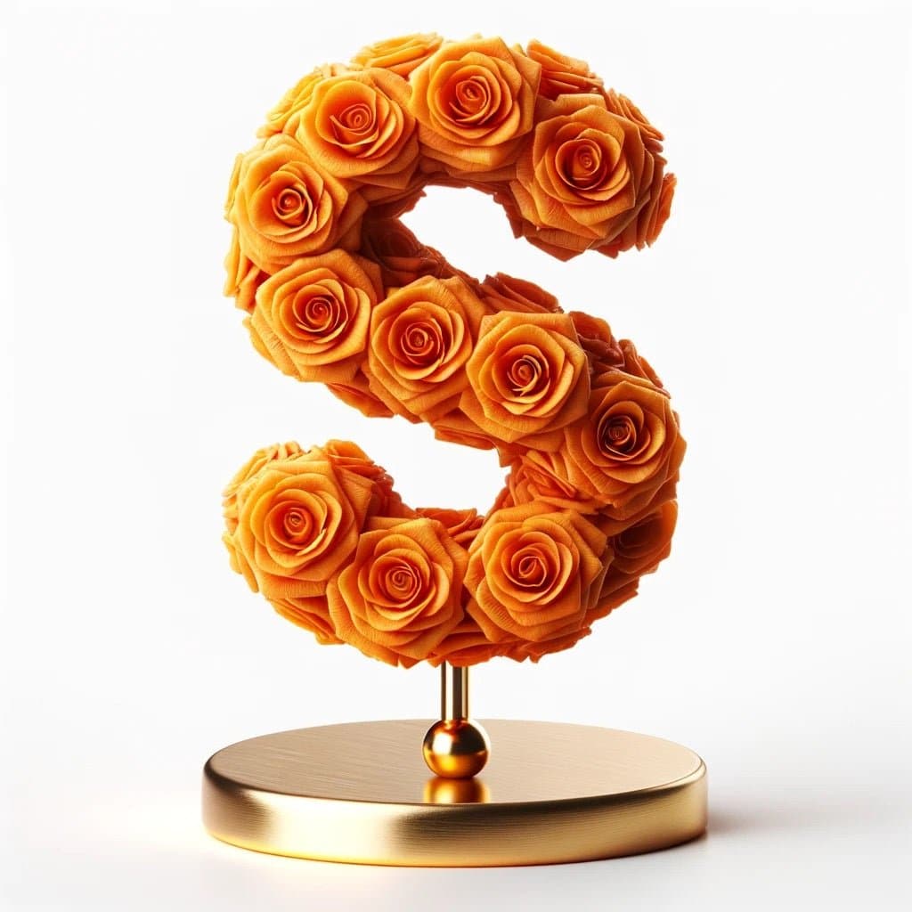 Selene Orange Rose Letter S Lamp - Imaginary Worlds