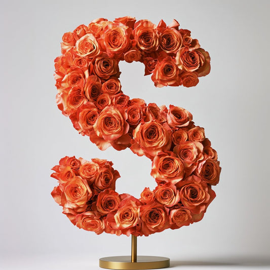 Selene Orange Rose Letter S Lamp - Imaginary Worlds