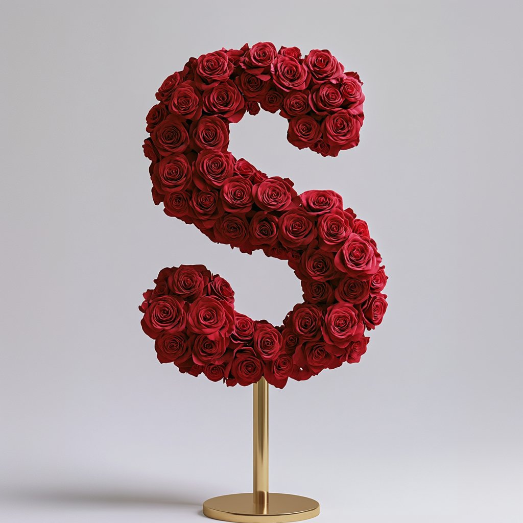 Selene Red Rose Letter S Lamp - Imaginary Worlds