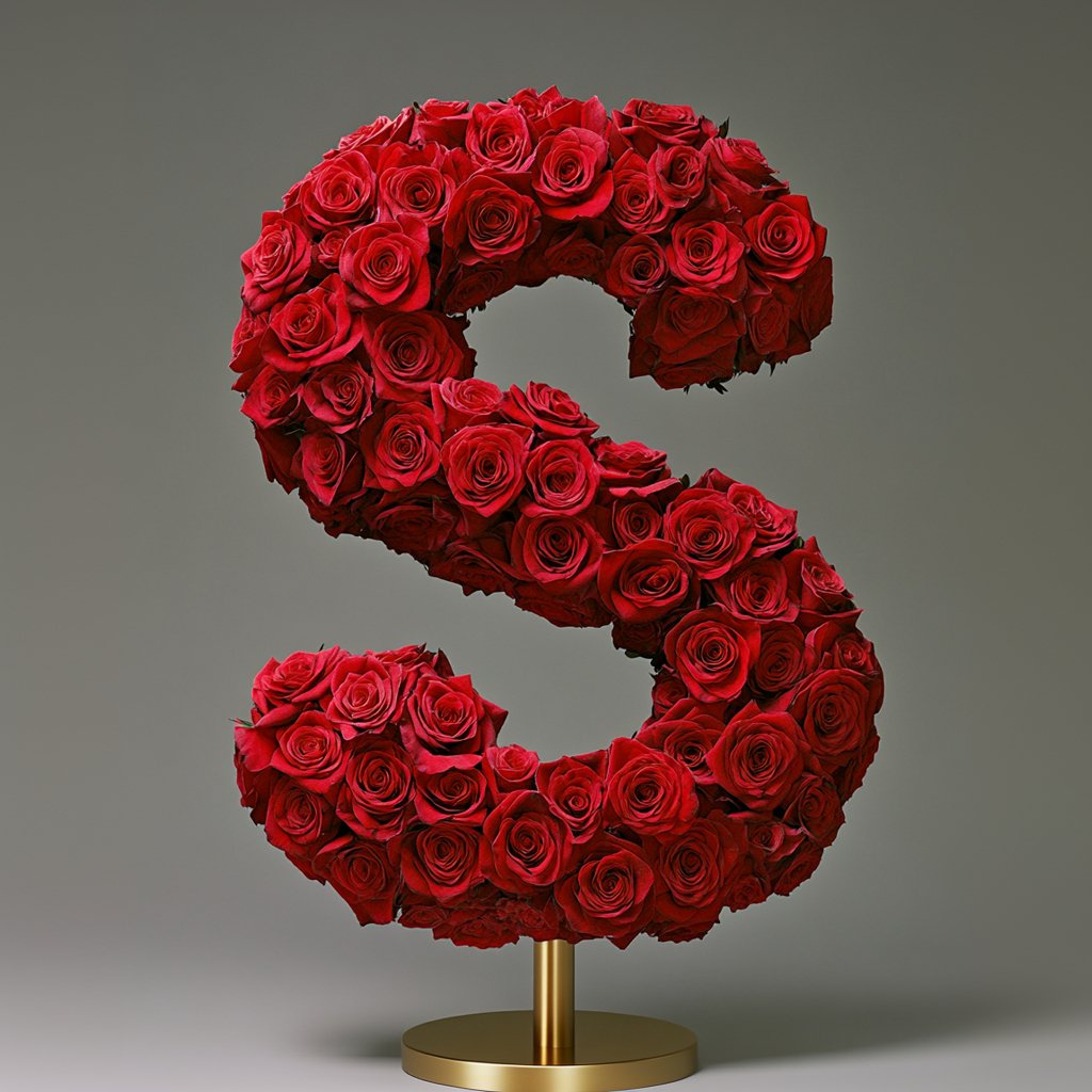 Selene Red Rose Letter S Lamp - Imaginary Worlds