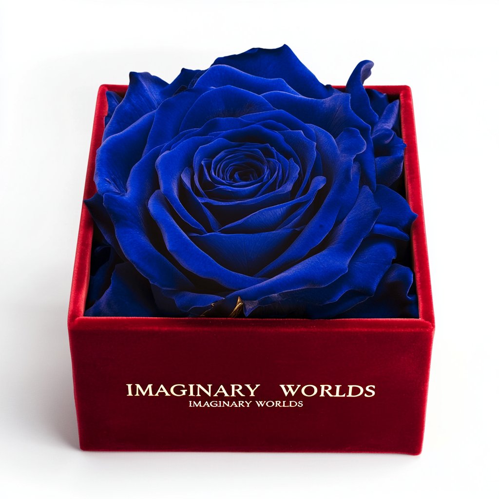 Single Blue Rose Velvet Dream - Imaginary Worlds