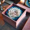 Single Pink, White, and Blue Rose Silk Box - Imaginary Worlds