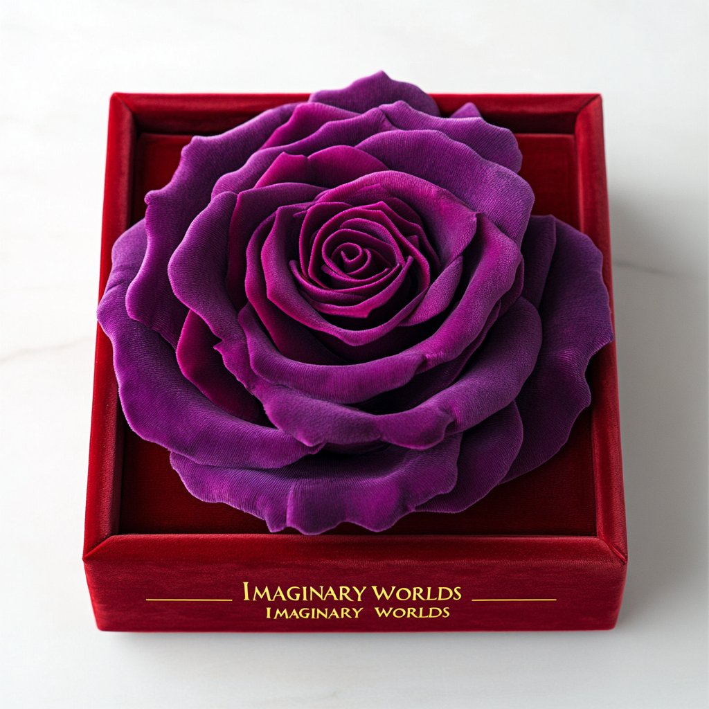 Single Purple Rose Velvet Elegance - Imaginary Worlds