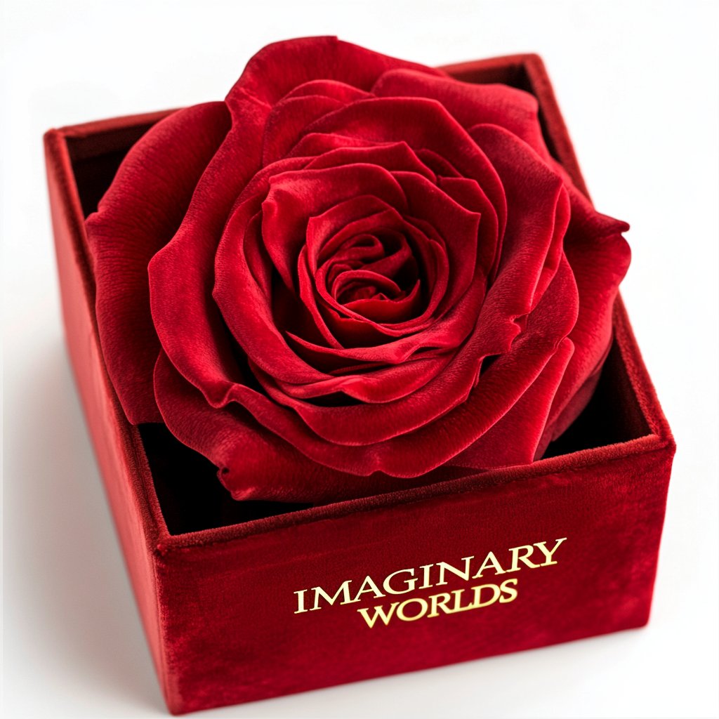 Single Red Rose Velvet Box - Imaginary Worlds