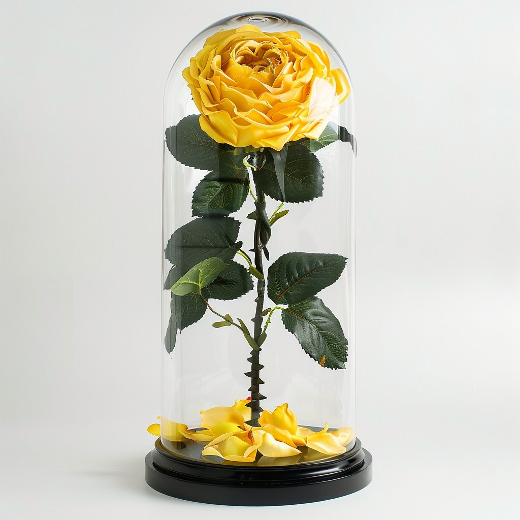 Single Rose in Glass Dome - Imaginary Worlds