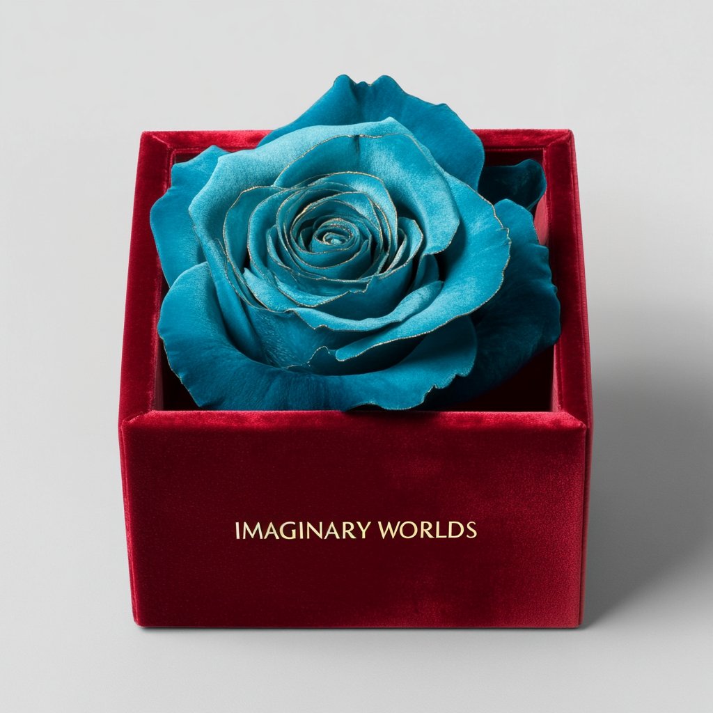 Single Tiffany Blue Rose Velvet Elegance - Imaginary Worlds