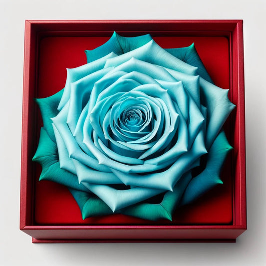 Single Tiffany Blue Rose Velvet Elegance - Imaginary Worlds