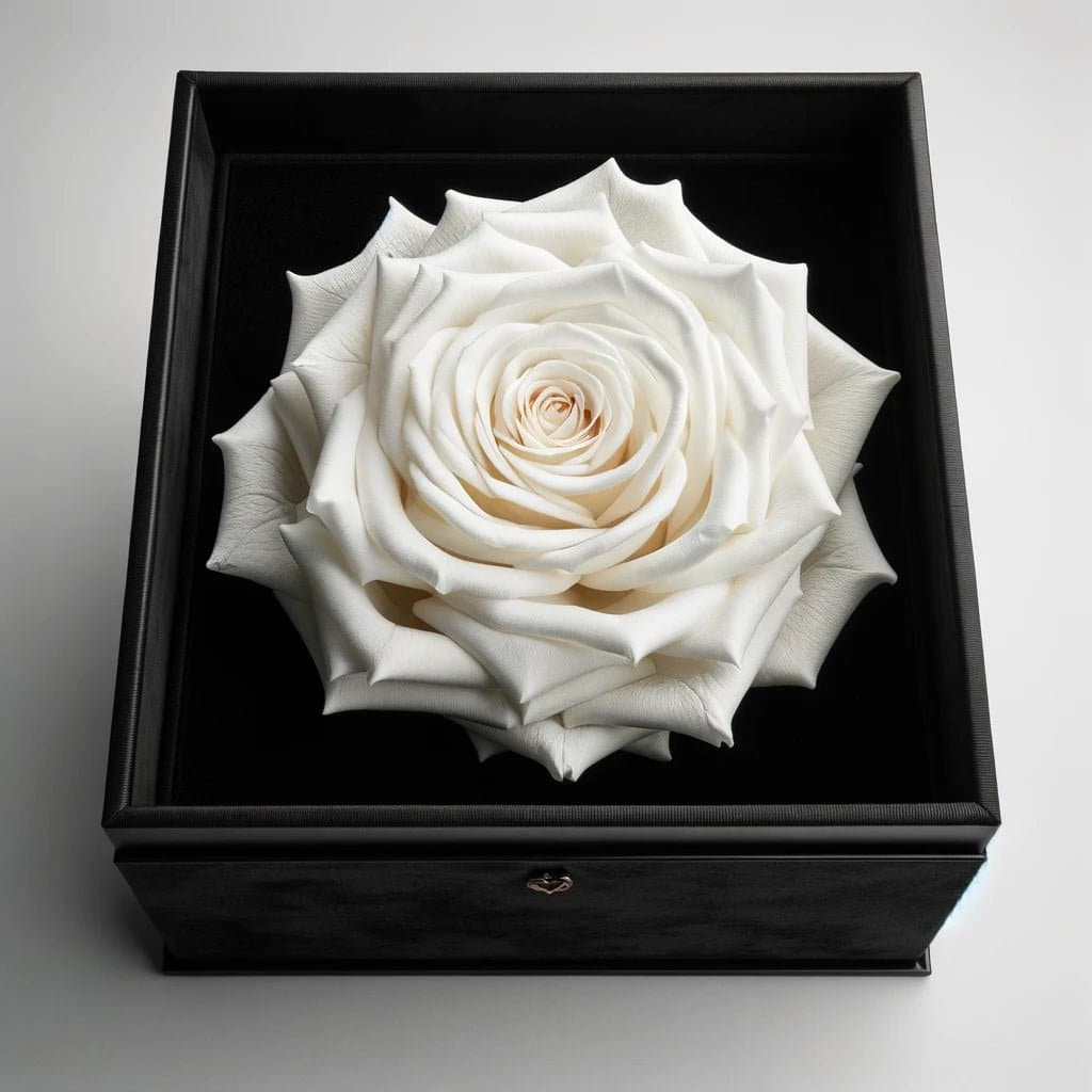 Single White Rose Silk Box - Imaginary Worlds